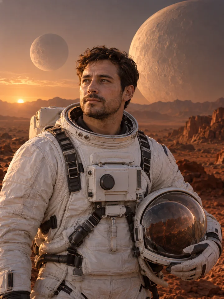 Voorbeeld: Astronaut op een andere planeet